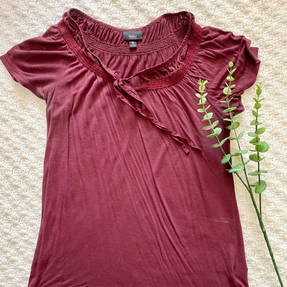 3 for $25! Mossimo burgundy peasant top